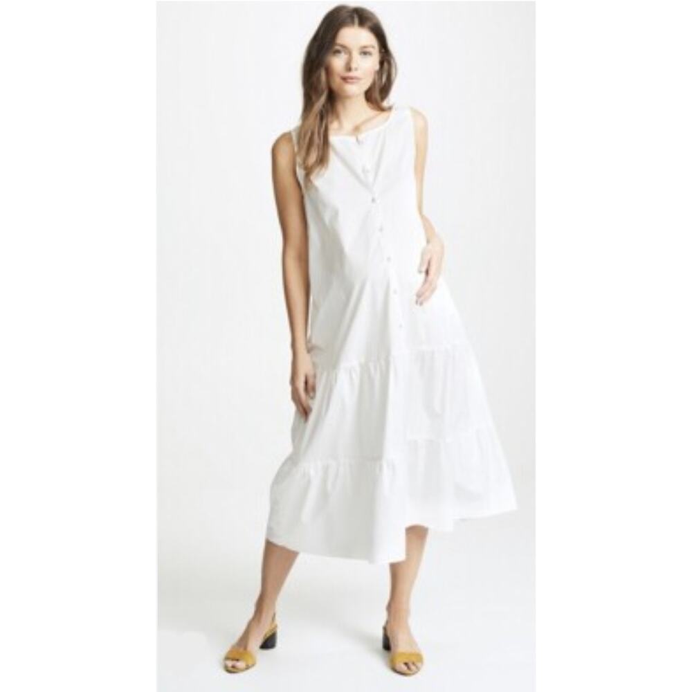 Hatch The Elenore White Cotton Maternity Dress 0 XS